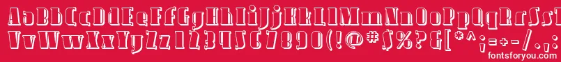 Avond09-Schriftart – Weiße Schriften auf rotem Hintergrund