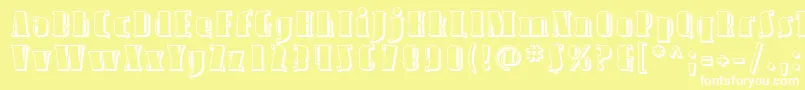 フォントAvond09 – 黄色い背景に白い文字