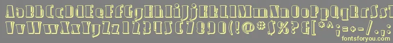 Avond09-fontti – keltaiset fontit harmaalla taustalla