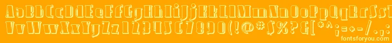 Avond09-Schriftart – Gelbe Schriften auf orangefarbenem Hintergrund