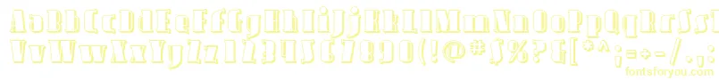 Fonte Avond09 – fontes amarelas em um fundo branco