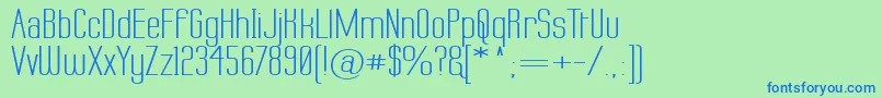 Labtopw-Schriftart – Blaue Schriften auf grünem Hintergrund