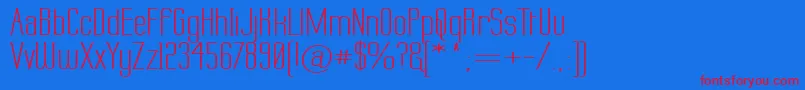 フォントLabtopw – 赤い文字の青い背景