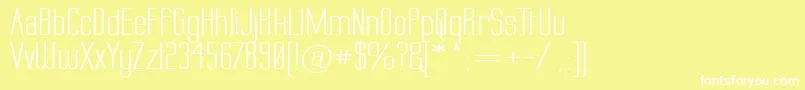 Labtopw-Schriftart – Weiße Schriften auf gelbem Hintergrund
