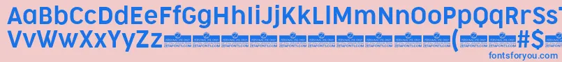 CocogooseNarrowSemilightTrial Font – Blue Fonts on Pink Background