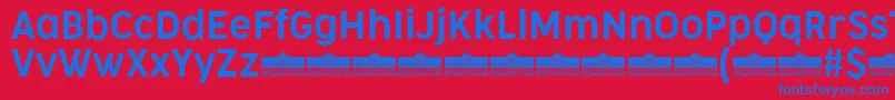 CocogooseNarrowSemilightTrial Font – Blue Fonts on Red Background