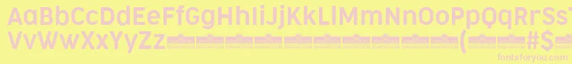 CocogooseNarrowSemilightTrial Font – Pink Fonts on Yellow Background