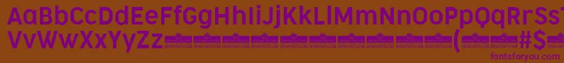 CocogooseNarrowSemilightTrial Font – Purple Fonts on Brown Background