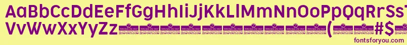 CocogooseNarrowSemilightTrial Font – Purple Fonts on Yellow Background