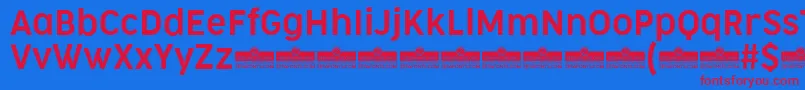 CocogooseNarrowSemilightTrial Font – Red Fonts on Blue Background