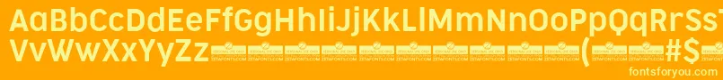 CocogooseNarrowSemilightTrial Font – Yellow Fonts on Orange Background