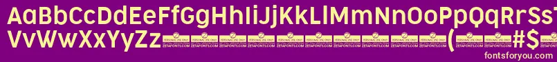 CocogooseNarrowSemilightTrial Font – Yellow Fonts on Purple Background