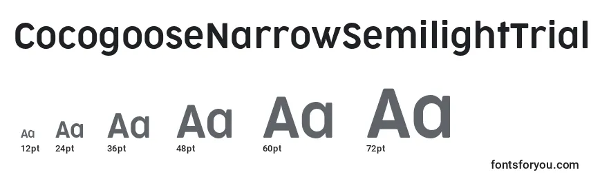 Größen der Schriftart CocogooseNarrowSemilightTrial