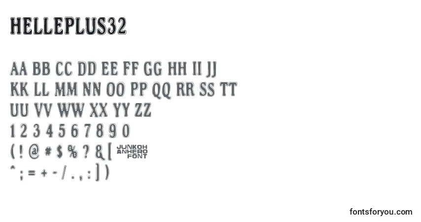 Шрифт Helleplus32 – алфавит, цифры, специальные символы