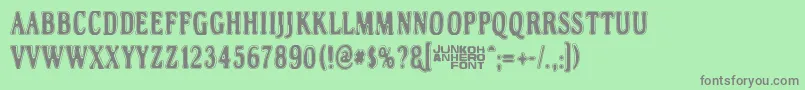 フォントHelleplus32 – 緑の背景に灰色の文字