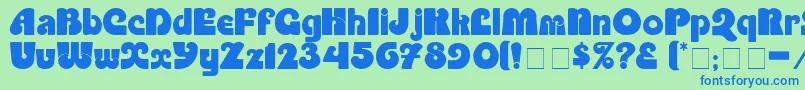 PartiteDisplaySsi Font – Blue Fonts on Green Background