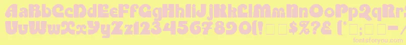 PartiteDisplaySsi Font – Pink Fonts on Yellow Background