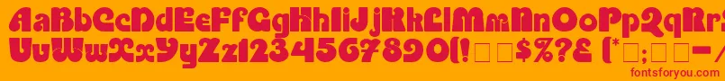 PartiteDisplaySsi Font – Red Fonts on Orange Background