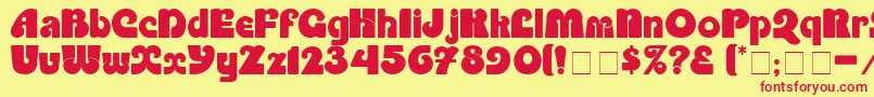 PartiteDisplaySsi Font – Red Fonts on Yellow Background