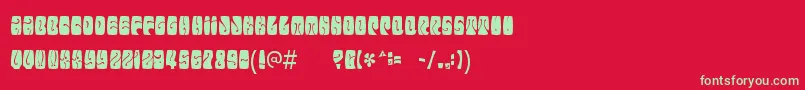 フォントElectorateboogaloo – 赤い背景に緑の文字