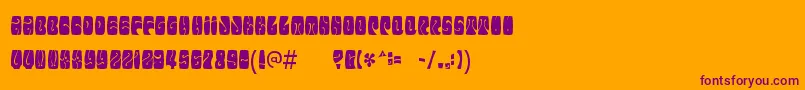 Electorateboogaloo-Schriftart – Violette Schriften auf orangefarbenem Hintergrund