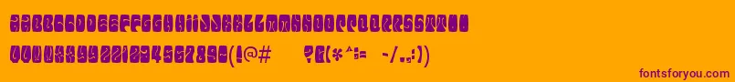 フォントElectorateboogaloo – オレンジの背景に紫のフォント