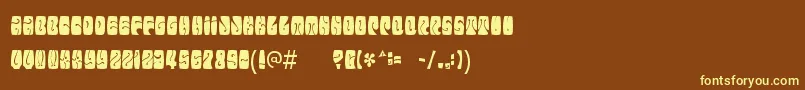 Electorateboogaloo-fontti – keltaiset fontit ruskealla taustalla