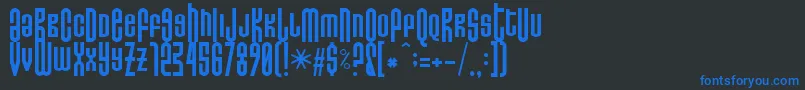 Donoteatthis Font – Blue Fonts on Black Background