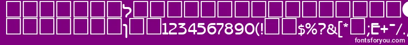 Benziontt-Schriftart – Weiße Schriften auf violettem Hintergrund