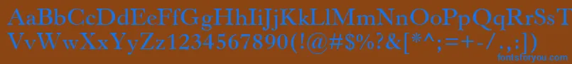 フォントHorleyOsMtSemibold – 茶色の背景に青い文字