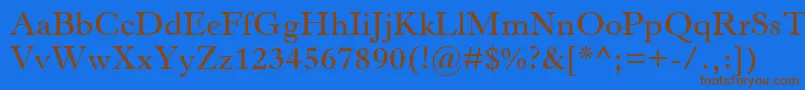 Więcej informacji o czcionce HorleyOsMtSemibold Czcionka HorleyOsMtSemibold – brązowe czcionki na niebieskim tle