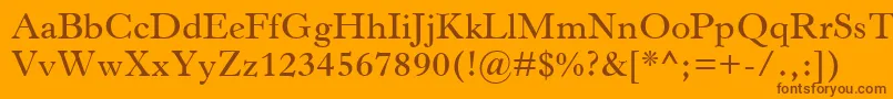 Шрифт HorleyOsMtSemibold – коричневые шрифты на оранжевом фоне