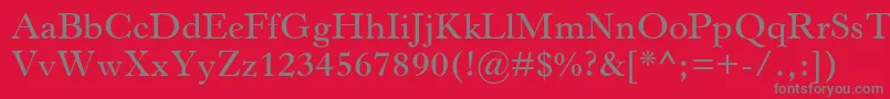 フォントHorleyOsMtSemibold – 赤い背景に灰色の文字