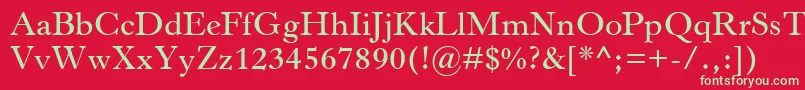 フォントHorleyOsMtSemibold – 赤い背景に緑の文字