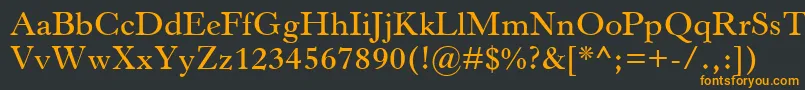 フォントHorleyOsMtSemibold – 黒い背景にオレンジの文字