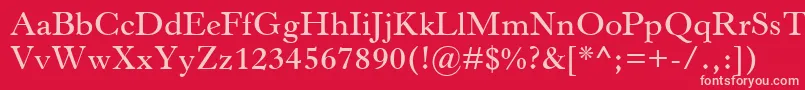 フォントHorleyOsMtSemibold – 赤い背景にピンクのフォント