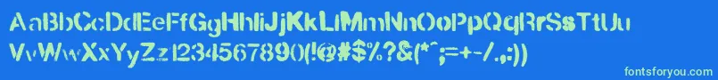 Fonte UrbanaР™ – fontes verdes em um fundo azul