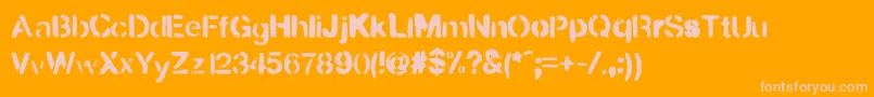 UrbanaР™-Schriftart – Rosa Schriften auf orangefarbenem Hintergrund