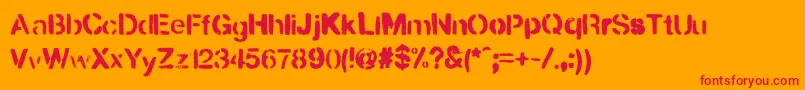 UrbanaР™ Font – Red Fonts on Orange Background