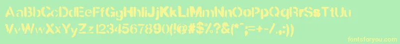UrbanaР™ Font – Yellow Fonts on Green Background