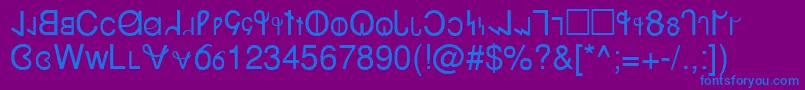 フォントNetanjahu – 紫色の背景に青い文字