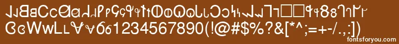 フォントNetanjahu – 茶色の背景に白い文字