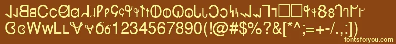 Netanjahu Font – Yellow Fonts on Brown Background