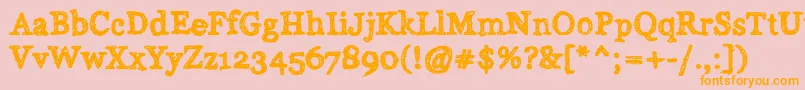 フォントAlabama – オレンジの文字がピンクの背景にあります。