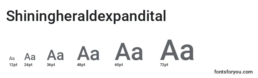 Размеры шрифта Shiningheraldexpandital