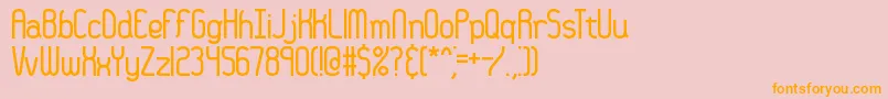 フォント36daysag – オレンジの文字がピンクの背景にあります。