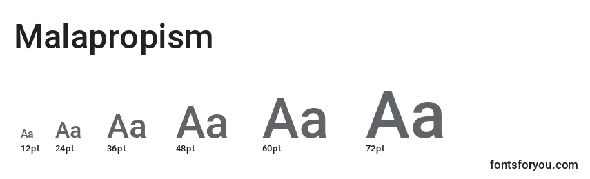 Размеры шрифта Malapropism