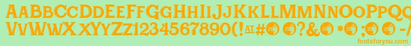 Festivalbudayaxxxi Font – Orange Fonts on Green Background