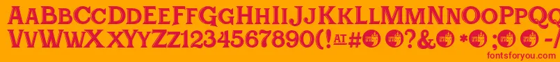 Festivalbudayaxxxi Font – Red Fonts on Orange Background