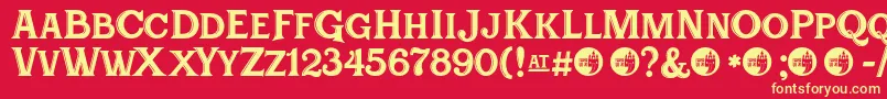Festivalbudayaxxxi Font – Yellow Fonts on Red Background